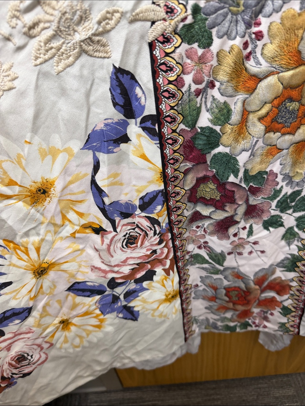 Johnny Was REVERSIBLE Boho Paisley Long Open-Front Coatigan in Cream & Rust - Picture 9 of 17